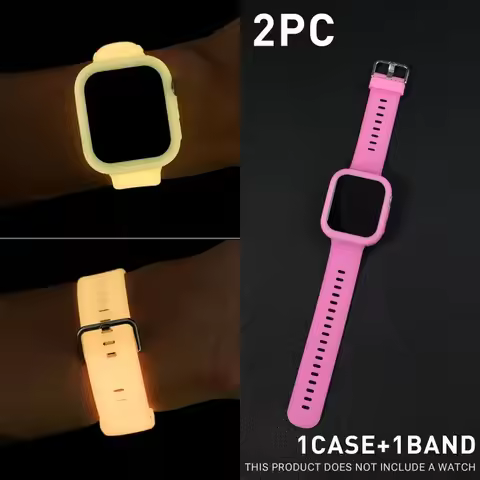 BUSKOZ 1/2set Silicone Strap for Huawei Fit3/Fit4/Fit4 Pro Glow-in-the-Dark Strap + Case Luminous Ni