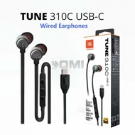 TUNE 310C In-Ear Wired Earphones For JBL Hi-Res Type-C Headphone 3-Button Remote With Microphone Ear