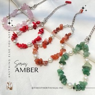 •TOT• Amber Bracelets series • Broken Stone Bracelet • Stone Bead Bracelet • Stone Beads Bracelet