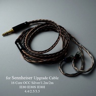 16 core Headphone Replacement Cable OCC Anti-Interference Design for Sennheiser IE80/IE80S/IE80I Tan