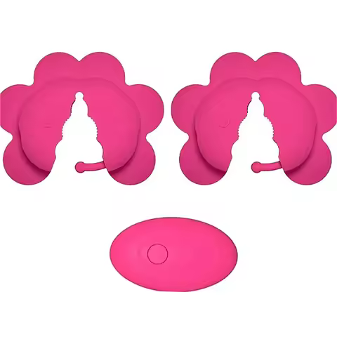Rose Nipple Clamps Vibrator Adjustable Remote Control Wearable Rechargeable Stimulator Couples Acces