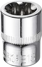 HARFINGTON E-Torx Socket 3/8" Drive E18 Star Female Socket 1.1" Length External Torx Deep Sleeve CR-