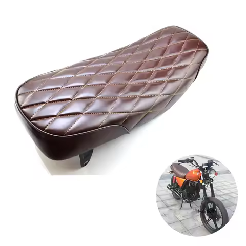 Universal Vintage Retro Seat For Suzuki GN125 63CM original length Waterproof Leather Cafe Racer Sea