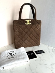 絕版中古包 Chanel咖啡金色旋轉扣凱莉包 手提包 古董包 二手包