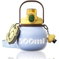 60 oz Big Gallon Water Bottle with Straw and Carry Handle, Black Wide Mouth Vacuum Insulated Stainle