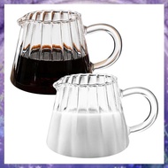 [P K A M] 2 Pcs Glass Pitcher, Wave Shaped Glass Creamer Pitcher, Glass Tea Pitcher, Coffee Milk Cre