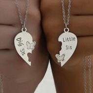 2pcs/Set Fashionable Lovely Heart Shape Joint Pendant Necklaces With Commemorative Meaning, Perfect 