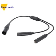 GA Dual Plugs to  5 Pin XLR Adapter Black Aviation Headphone Cable for Aviation Communication