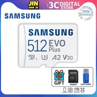 การ์ดความจำการ์ด SD Samsung แฟลชการ์ดความจำโทรศัพท์มือถือบัตร TF ขนาดเล็ก/แท็บเล็ตการ์ดความจำการ์ดความจำ16GB 32GB 64การ์ด GB SD 128GB 256GB 512GB สีขาว EVO A2 V30การ์ดความจำความเร็วสูงระดับ10