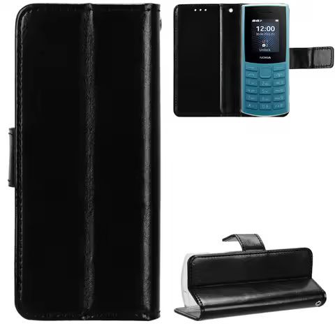 Suitable For Nokia 105 4G 2023 Case Luxury Flip PU Leather Wallet Lanyard Stand Case For Nokia 105 4