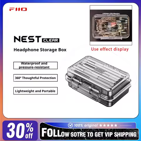 FiiO NEST Clear Earphone Storage Box Waterproof Dustproof Lightweight Portable Mini Wired Earphone A