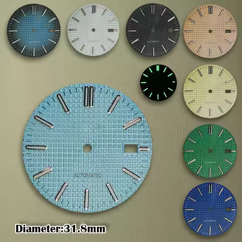 S Logo 31.8mm NH35 Dial AP Dial Fit NH35/NH36 Japanese Automatic Movement C3 Green Luminous 3 o'cloc