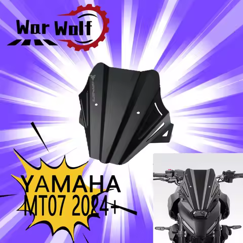 Motorcycle Black Windshield Matel Sport Windscreen Visor Fits For YAMAHA MT-07 2025 2026 mt07 Y-AMT 