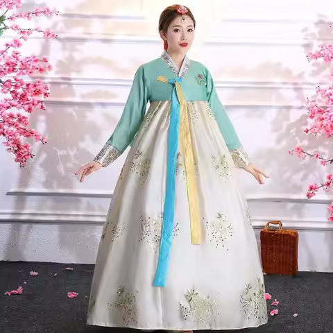 Women Wear Hanbok Hanbok Traditional Embroidery Palace Hanbok Ancient Dress Ladies Korean National S