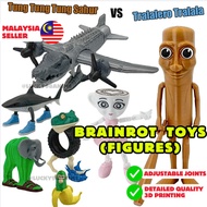 Tung Tung Tung Sahur Toy Mainan Brainrot Anomali 3D Action Figure Tralalero Tralala  Keychain Game C