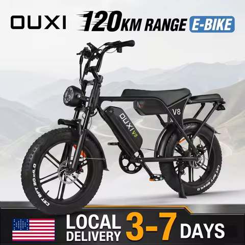 OUXI V8 Adults E-Bike 1000W Power 48V 15/30AH Battery 7 Speed Electric Dirt Bike All Terrain 20*4.0 
