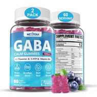 GABA Gummies 500 mg - Sugar-Free Calm Gummies with L Theanine, 5-HTP, Vitamins D3, B12, Ashwagandha,