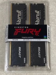 金士頓 Kingston FURY Beast 獸獵者 DDR4 2666 16GB(8GBx2) 桌上型超頻記憶體電競