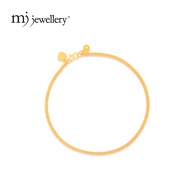 MJ Jewellery 916/22K Gold Machine Curb Chain Anklet K002