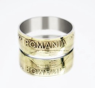 羅馬尼亞硬幣戒指 50 lei 1994 羅馬尼亞戒指硬幣戒指男士硬幣戒指禮物