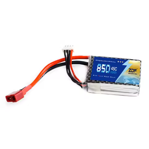 ZDF Lipo Battery 1S 2S 3S 3.7V 7.4V 11.1V 850mAh 25C 45C 65C with Female Plug for RC Racing Drone FP