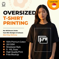 SG Custom T-shirt Printing Premium Cotton Oversized Woman 260GSM | Customized T-shirt