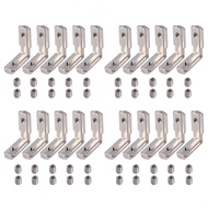 T Joint Brackets 25x25x9mm Nickel Plating Silver 20pcs Slot Corner Rack