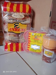 1 paket burger mini uk kecil isi 10 burger roti dagging saos mayones di kirim selalu baru dan fress