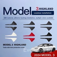 Suitable for 2024 2025 Tesla Model 3 Highland body side camera cover lens protective cover abs carbo