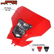 JFG Racing ไฟหน้ามอเตอร์ไซค์ไฟสีแดง DC 12V