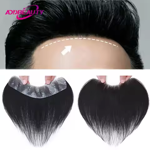 Vstyle Front Toupee Thin Skin PU 0.05-0.14mm VLoop Men Wig Indian Human Hair Replacement System 6inc