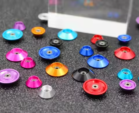 2Pcs 13mm/17mm/19mm UFO Conical Aluminum Guide Rollers 95497/95436/95597 Tapered Ball-race Roller fo