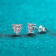 Petchara Jewelry ต่างหูเพชรโมอีส 50 ตังค์ เงินแท้ S925 D-VS1 : D3028