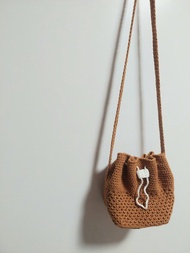 手工鉤織水桶袋 | 編織包 | 斜孭 | 側孭 | 多重織法 | 客製