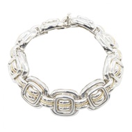 【二手】蒂芙尼 (Tiffany & Co.) 經典款手鍊，腕圍 17.5 厘米，925 純銀，18K 黃金，男女皆宜的經典款手鍊