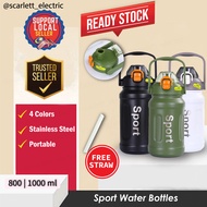 Sport Tumbler Stainless Steel Bottle Thermos Vacuum Flask Water Botol Air 800ML 1000ML/ Botol Air Ta