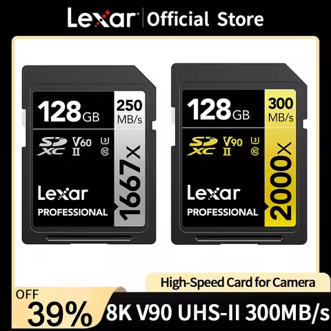 Lexar SD Card Class 10 V10 V30 V60 V90 U3 UHS-II 32GB 64GB 128GB 256GB 512GB SDHC SDXC High Speed 4K