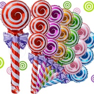 18/12/6pcs Bow Lollipop Aluminum Foil Balloons - Colorful Handheld Candy Balloon - Wedding Birthday 