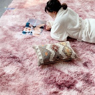 [AuspiciousS] Shaggy Tie-dye Carpet Printed Plush Floor Fluffy Mats Area Rug Living Room Mats
