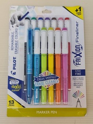 PILOT FriXion Ball Knock Fineliner Erasable Marker Pens 0.7mm Fine Point 12colors + 1pc FriXion Clic