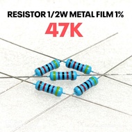 (10 PCS) RESISTOR 1/2W 1/2WATT 47K 47K KILO MF 1% ROHS