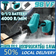 98VF Green Cordless Reciprocating Saw with 1/2pc Li-ion Battery 4 Blades Portable Rechargeable Metal