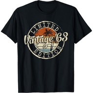 Men's cotton T-shirt Vintage 1963 62nd Birthday Gifts For Men Women 62 Year Old T-Shirt Fast Shippin