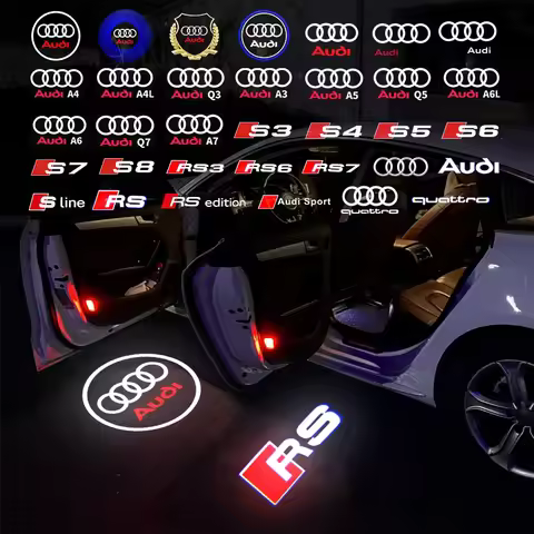 Led Car Door logo Welcome Light For Audi RS3 RS4 RS5 RS6 RS7 RS8 8V 8P 8L A6 C5 C6 C7 A5 A7 A8 Q3 Q5