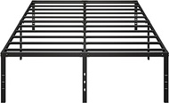 Besebay Queen Size Bed Frame 18 Inch Heavy Duty Metal Frames with Steel Slats Support Ample Storage No Box Spring Needed, Easy Assembly, Noise Free, Black