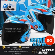 SG SELLER 🇸🇬 PSB APPROVED NHK GT avenger Estrella Galicia blue doft open face motorcycle helmet with sun visor