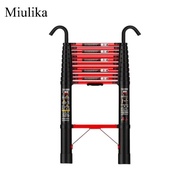 Miulika Lightweight Telescoping Ladder with Hooks Adjustable Extension Ladder with Hooks Space-Savin