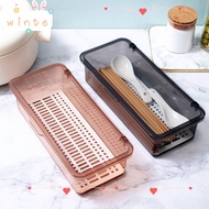 WINTE Utensils Storage Box Kitchen Multifunctional Plastic with Cover Cutlery Holder Chopstick Holde