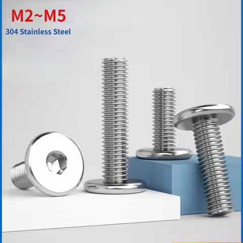CM M2 M2.5 M3 M4 M5 304 Stainless Steel Hex Hexagon Socket Ultra Thin Super Low Flat Head Allen Cap 