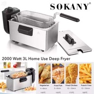 2000W Commercial Fryer 3L Electric Fryer French Fries Machine No Smoke Automatic Constant Temperature Fryer